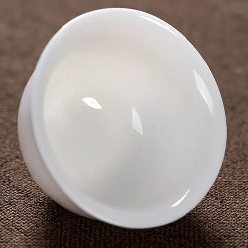 Image of Liang baobao Chinese Traditional Tea Tasting Cup Set of 4, 1.6oz White Porcelain Mini Cups for Gongfu Tea Ceremony (White)