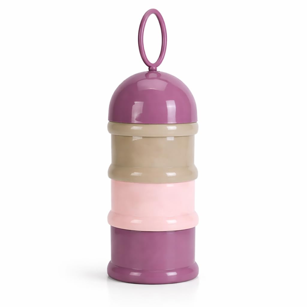 Portable Storage Milk Powder & Food Container | Microwavable Baby Food Box | Travel Friendly | 3 Layer Food Grade Plastic Container Individual Compartments Multifunctional (Multicolor)-image-42
