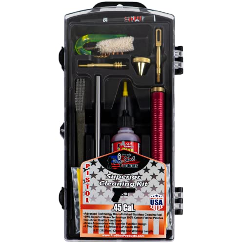 Pro Shot Products .45 Caliber Box Pistol Cleaning Kit, Multi, P45KIT (P45KIT)