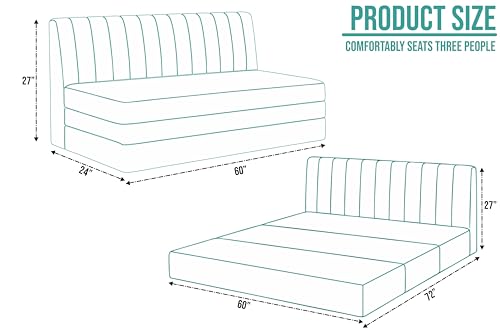 Image of Modern Velvet 3-Seater Sofa Cum Bed, Convertible Sleeper Couch Sofa for Living Room, Bedroom & Office-Black