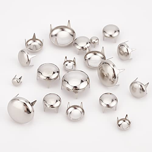 GORGECRAFT 5 Sizes 200Pcs Claw Rivet Nailheads Spots Stud Round Dome Studs Metal Mushroom Head Spike Prong Nail for DIY Leather Craft Fabric Clothes Denim Assorted Photo Albums Repair(Sliver) - Image 4
