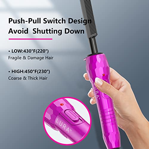 Peine eléctrico calentador LURA rosa para cabello miniatura 2
