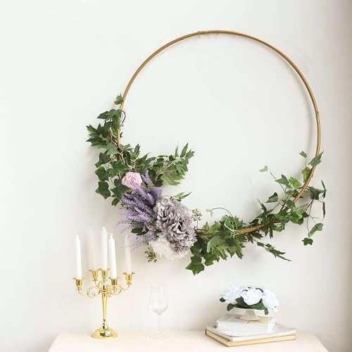 Efavormart 24" Heavy Duty Gold Metal Floral Hoop Wreath Hanging Rings for Wedding Party Decoration