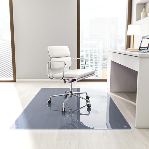 Image of [Tempered Glass] 36 inch x 46 inch Glass Office Chair Mat for Carpet