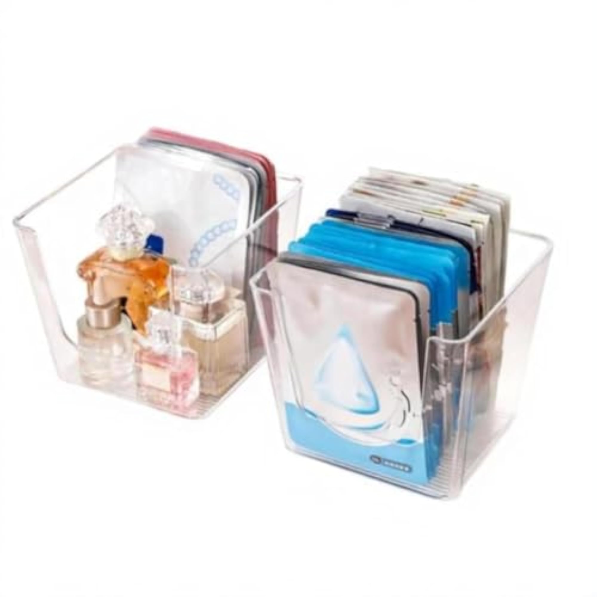 Acrylic Face Cover Storage Box, Clear Organizer
