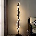 JUTIFAN Modern Spiral Floor Lamp for Living Room, 30W Dimmable Led Corner Floor Lamp with Remote Control, 53 Inch Black Floor Lamps 3 Color Tall Corner Reading Lamp Standing Floor Lamps for Bedroom