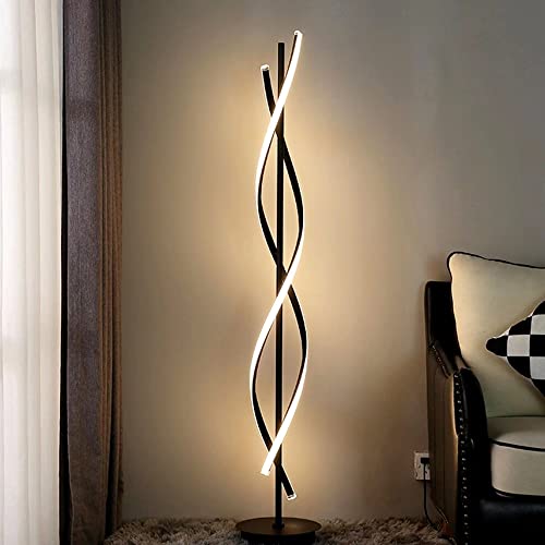 JUTIFAN Modern Spiral Floor Lamp for Living Room, 30W Dimmable