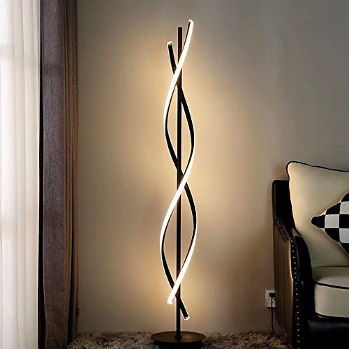 JUTIFAN LED Spiral Floor Lamps for Living Room with Remote, 35W Dimmable Standing Lamp for Living Room, 54