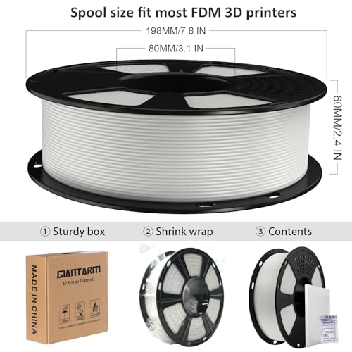 Image of GIANTARM PLA Filament,Stone Grey Matte 3D Printer Filament 1.75mm, Matte PLA 1KG Spool(2.2lb),Dimensional Accuracy + /- 0.02 mm,3D Filament for Bambu Lab