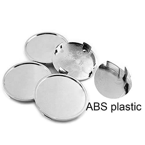 4pcs 76mm(2.99in)/72mm(2.83in) Wheel Hub Center Caps Silver ABS Base Auto Accessories Aftermarket