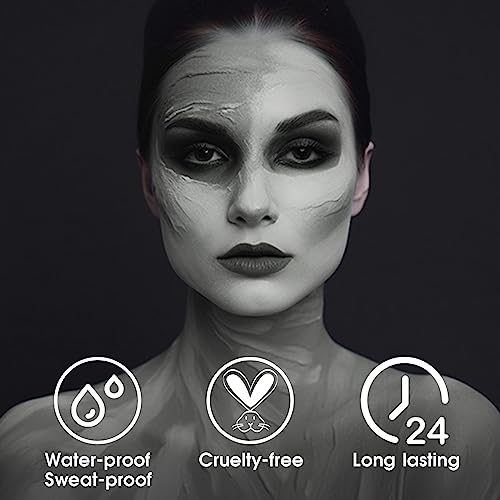 Image of BADCOLOR Grey Face Body Paint Stick, Cream Gray Eye Black Full Body Paint Sticks, Professional Face Paint for Halloween SFX Makeup Cosplay Joker Zombie Vampire Costume Parties