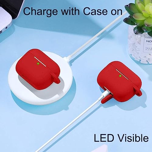 Image of EDNITA Airpods Pro 2 Case Compatible with Airpod 2 Pro & Airpods Pro, Earphone Case Cover Keychain | Shock Ressitant Full Protection LED Visible (Red)