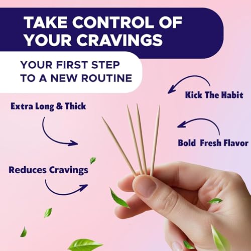 Image of QuitPix to Help Quit Smoking Extra Thick Boosting Flavored Toothpicks with NAC & L-Theanine - That can Help Quit Smoking - Oral Fixation - Nicotine Free(Juicy Peach 3 Pack)