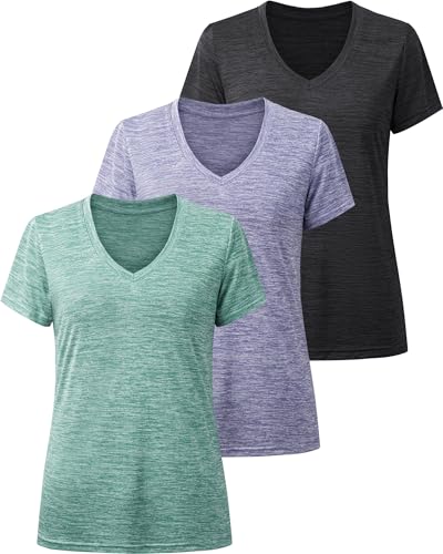 Image of BALENNZ Workout Shirts for Women, Moisture Wicking Quick Dry Active Athletic Women's Gym Performance T Shirts