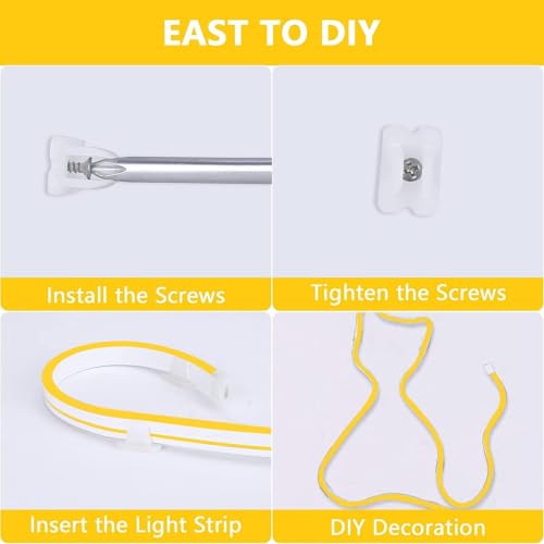 Image of Lamomo LED Strip Lights, Yellow Neon Rope, 0.39in /Cut, 32.8ft, 2Pack