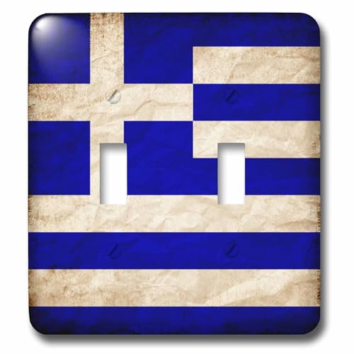 Interrupteur à double drapeau grec 3dRose LSP_255835_2 style ancien