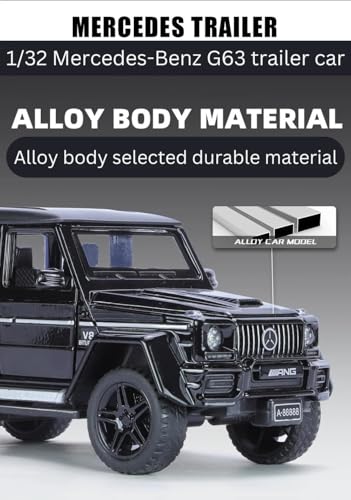 Image of 1:32 Marcedees G63 Trailer Diecast Metal Pull Back Car with 6 Openable Doors with Sound and Light Toy Decoration car Best Gift Toys for Kids 【Colors as Per Stock】