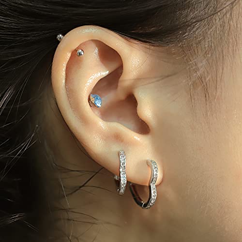 Sterling Silver Hoop Earrings Small Heart Huggie Hoop Earrings for Women Girls Cubic Zirconia Huggie Heart Earings Hypoallergenic Cute Silver Earring Set for Women 3 Pairs4