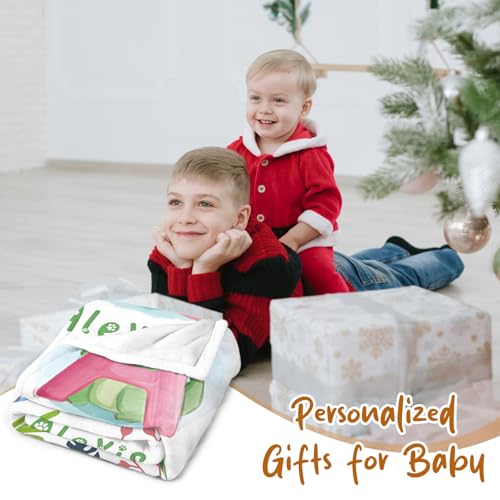 Image of Personalized Baby Blanket with Name, Custom Name Blanket for Kids Soft Flanne Blankets in Easter Personalized Baby Gifts for Infant Newborn Shower (Alphabet)