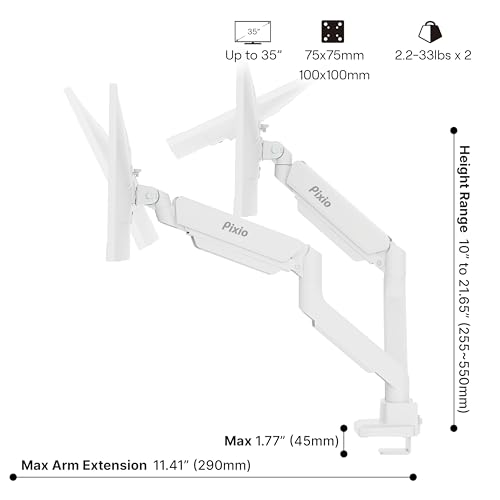 Image of Two Pixio PX27UM Mini LED White 27 inch Dual Mode UHD 4K 160Hz /FHD 1920x1080 320Hz Fast IPS Panel 1ms GTG Response Time Gaming monitor with Adaptive Sync HDR with PS2D White Ultrawide Heavy-Duty Premi