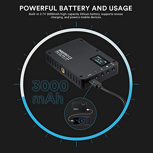 INSSTRO C2 Mini luce video LED RGB, luce RGB a