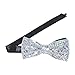 Light Silver Sequins Banded Bow Tie