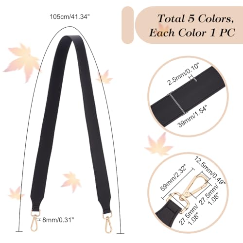 Image of PH PandaHall 4 Colors 1.5 Inch Leather Bag Wide Shoulder Strap, Leather Strap for Crossbody Bag, Replacement Wallet Strap, Removable Tote Bag Shoulder Strap with Gold Lobster Buckle