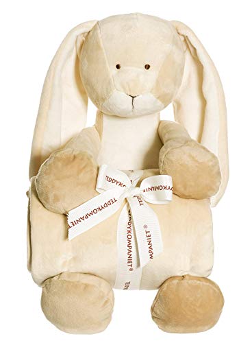 Teddykompaniet Diinglisar Adorable Stuffed Animal Lovely Realistic Large Bunny Rabbit & Soft Blanket Set Plush Sleep Toys Birthday Gift for Baby Child Toddler