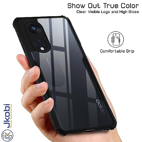 Image of Jkobi Back Cover Case for Oppo Reno 8T 5G (Shockproof with Polycarbonate Clear Panel | Professional Black)