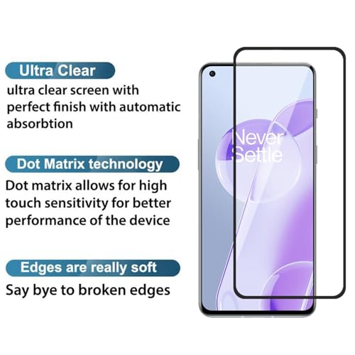 Image of HD Tempered Glass Screen Protector Compatible for OnePlus 9RT 5G with Edge to Edge coverage and Easy Installation kit