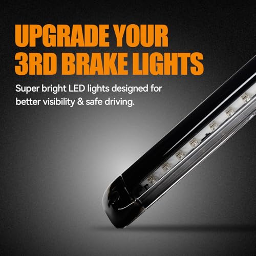 Image of Third 3rd Brake Light LED for 1992-1999 Chevy C /K Suburban Blazer Tahoe /GMC Yukon Jimmy /Hummer H2 / Bravada High Mount Rear Brake Lights Center Cab Stop Light (Black)