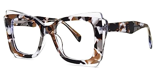Image of VOOGLAM Oversize Rectangle Blue Light Blocking Glasses for Women Anti UV Eyestrain Eyewear Cheyenne