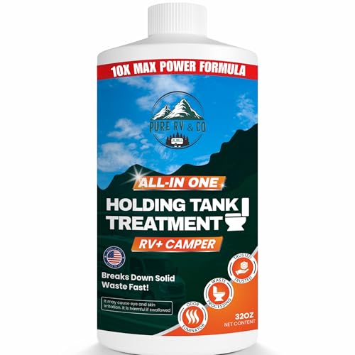 Pure RV - RV Black Tank Treatment - All-In-One Waste Digester & Odor Eliminator, California Compliant, Septic Safe, Holding & Sewer Treatment for RVs, Campers, 32 oz Bottle (1)