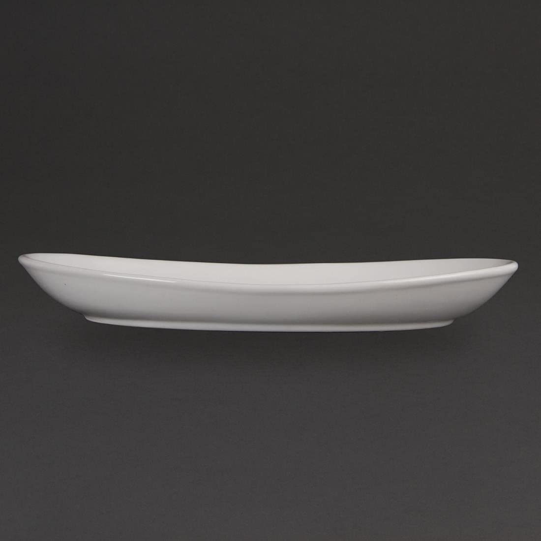 Olympia French Deep Oval Service Plates 304X190mm Porcelain White 4pc