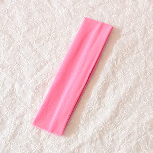 Image of Sport Yoga Headbands,Pack of 14,Fashion Soft Elastic Polyester Sweatband Yoga Stretchy Headband for Women Man Girl (Dark Pink)