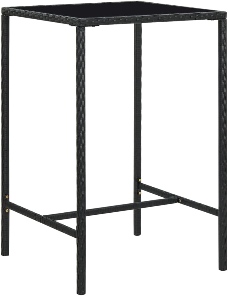 YAFF 5 Piece Patio Bar Set Poly Rattan Black