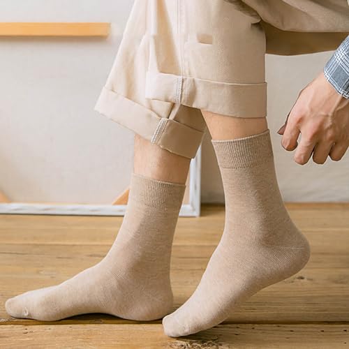 Casual Socks Men Sports Socks Men's Mid-tube Cotton Socks for Business Sports Activities Khaki One Size3