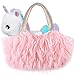 Peluche Unicornio Juguete para Niñas, Bolso de Felpa Lentejuelas y Peluches de Doble Cara con Peluche Unicornio y Manta, Unicornio Regalo Navidad Cumpleaños para Niñas 3 4 5 6 7 años