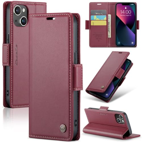 Étui portefeuille iPhone X en cuir rouge ENILSA avec porte-carte