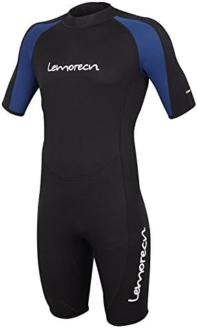 Lemorecn Wetsuits Mens Premium Neoprene Diving Suit 3mm Shorty Jumpsuit(3035,XL)