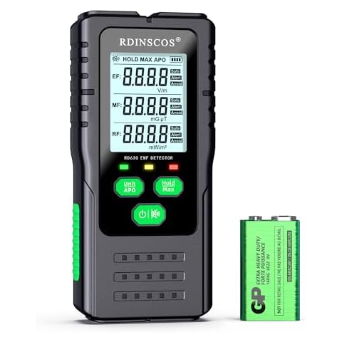 EMF Detector, Detect All 3 Types of Electromagnetic Radiation Field in 1 EMF Meter for 5G, Cell Towers, WiFi and Smart Meters, EMF Reader for Ghost Hunting Equipment Home, Office (White) Cover