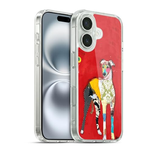 Head Case Designs Officially Licensed Michel Keck Greyhound Dogs 2 Gel Case [Military Grade Protection] Compatible with Apple iPhone 16 and Compatible with MagSafe