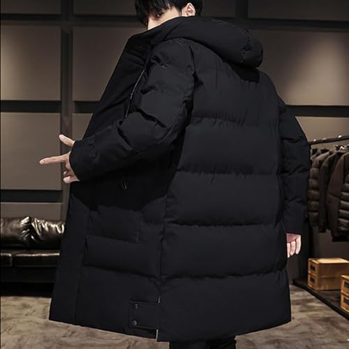 DGHM-JLMY Men's Mid Length Down Jacket Long Hooded Padded Puffer Jacket Full Zip Up Windproof Jacket Winter Coat2