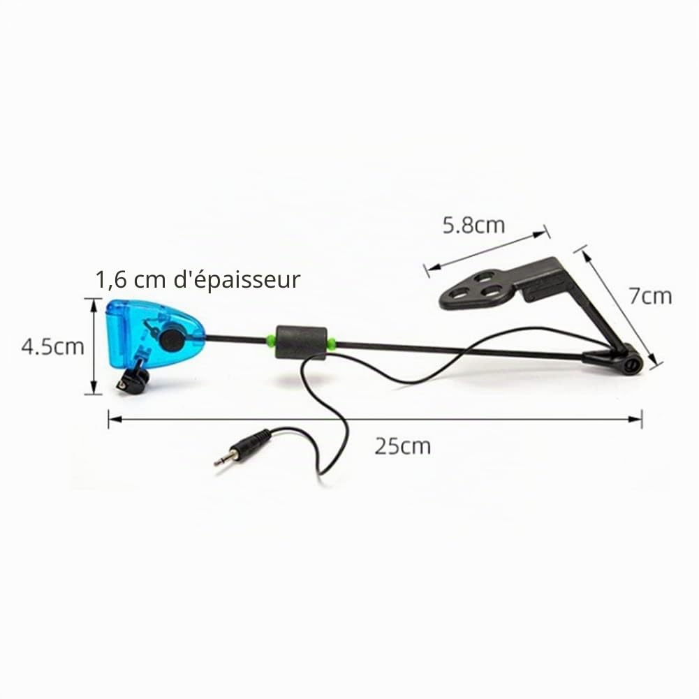 Lot de 4 détecteurs de touche de pêche LED avec étui à fermeture éclair pour pêche à la carpe