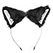 E-TING Cat Monkey Cosplay Tail Long Fur Headband Earclip Neko Anime Cosplay Lady Girls Party Costume(Black)