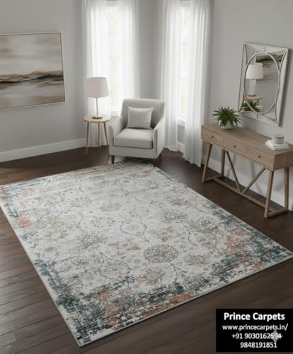 Image of 3x5 Feet (90x150 CM) Carpet for Bedroom Living Room & Hall - Navy Gold Modern Abstract Geometric Silk-Touch Luxury Hotel-Style Washable Anti-Skid Turkish Area Rug