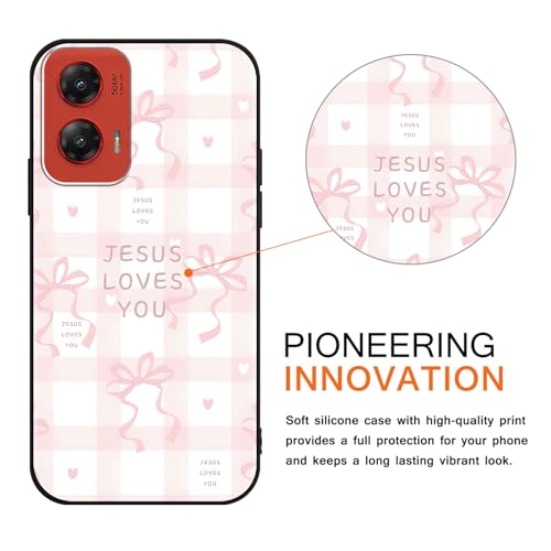 Mrtponk 2 Pack Cute Bow Phone Case for Motorola Moto G Stylus 5G (2024) 6.7", Aesthetic Jesus Bible Verses Ribbon Bowknot Flower Pattern Cases TPU Silicone Shockproof Protective Cover for Girls Women by Mrtponk - Used condition - Image 3