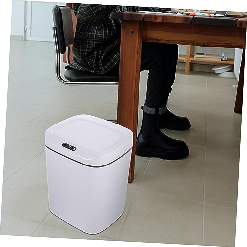 Bote de basura automático e inteligente rectangular blanco miniatura 7