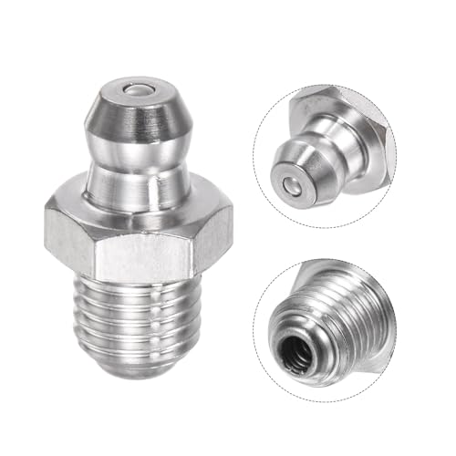 Image of uxcell 201 Stainless Steel Straight Grease Fitting M8 x 1mm Thread Hydraulic Grease Fitting Accessories, 30Pcs