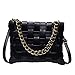 YP Women Large Crossbody Bag Woven Envelope Purses Pu Leather Shoulder Handbags (B-Black)